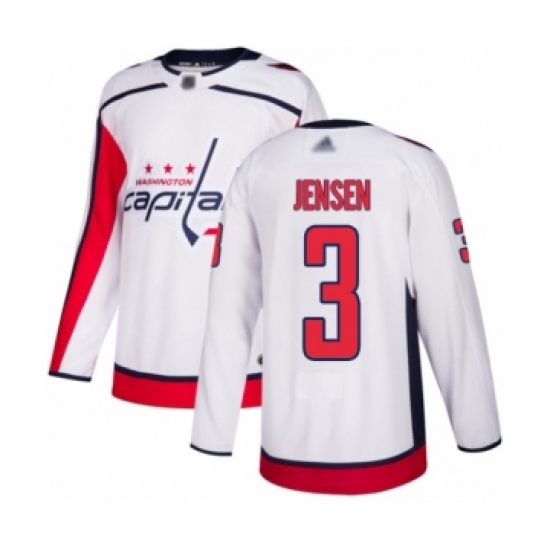 Youth Washington Capitals #3 Nick Jensen Authentic White Away Hockey Jersey - Ujersey