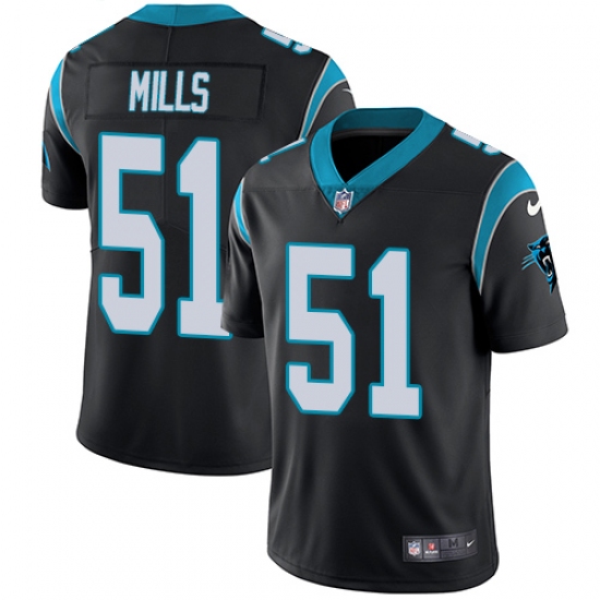 Men's Nike Carolina Panthers #51 Sam Mills Black Team Color Vapor Untouchable Limited Player NFL Jersey - Ujersey