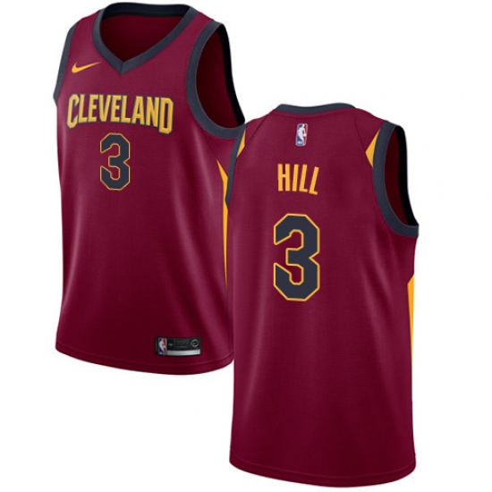 Men's Nike Cleveland Cavaliers #3 George Hill Swingman Maroon NBA Jersey - Icon Edition - Ujersey