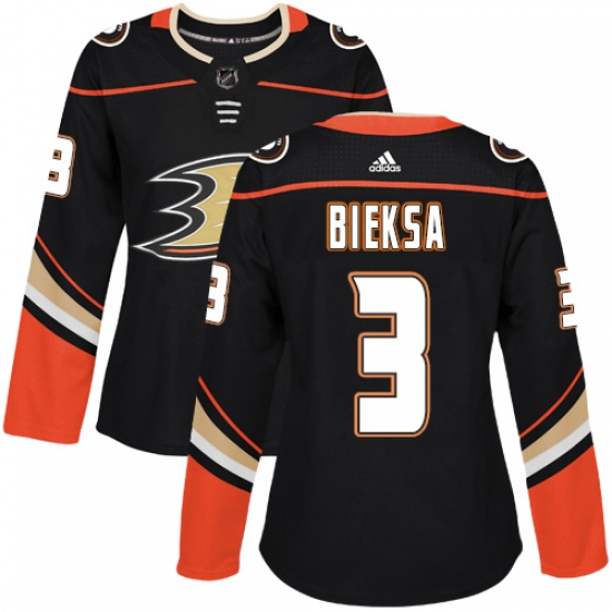 Women's Adidas Anaheim Ducks #3 Kevin Bieksa Authentic Black Home NHL Jersey - Ujersey