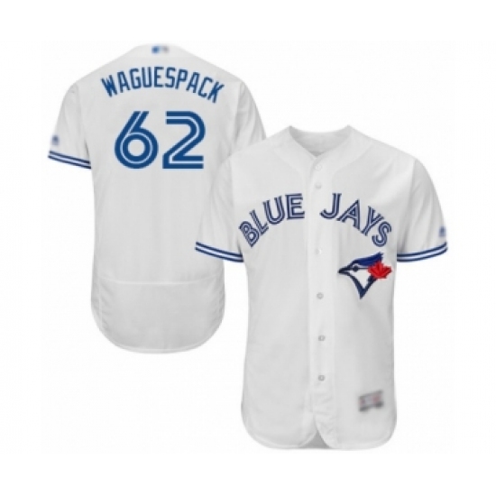Men's Toronto Blue Jays #62 Jacob Waguespack White Home Flex Base Authentic Collection Baseball Player Jersey - Ujersey