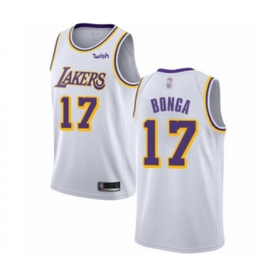 Women's Los Angeles Lakers #17 Isaac Bonga Authentic White Basketball Jersey - Association Edition - Ujersey