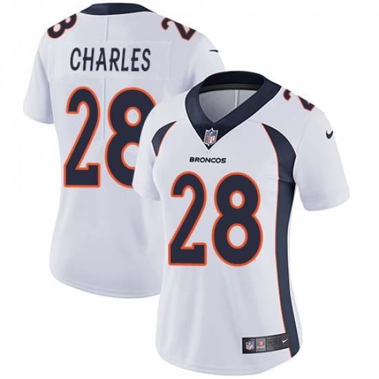 Women's Nike Denver Broncos #28 Jamaal Charles Elite White NFL Jersey - Ujersey