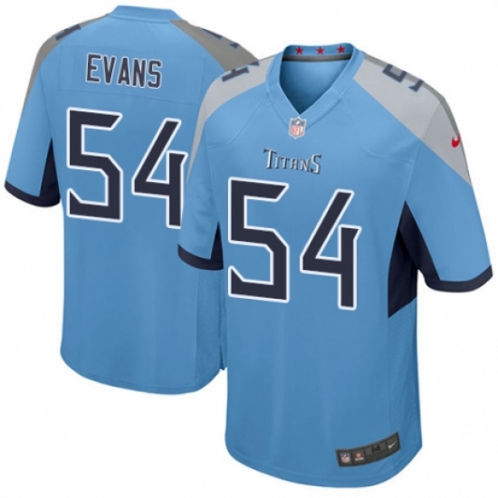 Men's Nike Tennessee Titans #54 Rashaan Evans Game Light Blue Alternate NFL Jersey - Ujersey