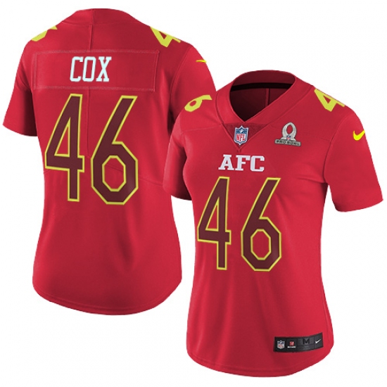 Women's Nike Baltimore Ravens #46 Morgan Cox Limited Red 2017 Pro Bowl NFL Jersey - Ujersey