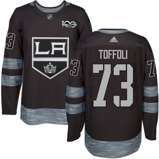 Men's Adidas Los Angeles Kings #73 Tyler Toffoli Authentic Black 1917-2017 100th Anniversary NHL Jersey - Ujersey