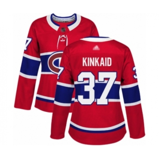 Women's Montreal Canadiens #37 Keith Kinkaid Authentic Red Home Hockey Jersey - Ujersey