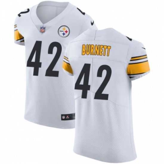 Men's Nike Pittsburgh Steelers #42 Morgan Burnett White Vapor Untouchable Elite Player NFL Jersey - Ujersey