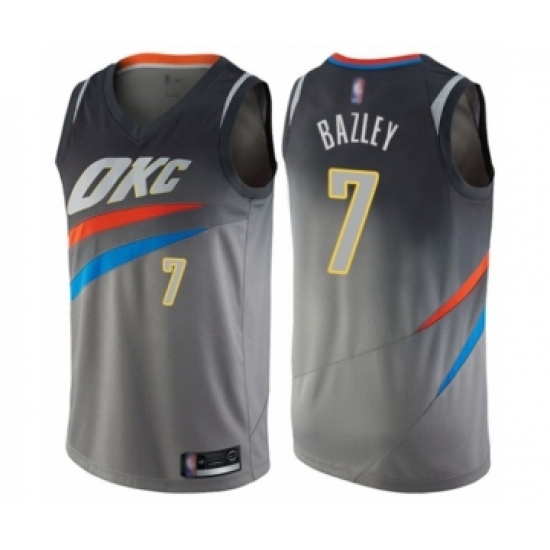 Women's Oklahoma City Thunder #7 Darius Bazley Swingman Gray Basketball Jersey - City Edition - Ujersey
