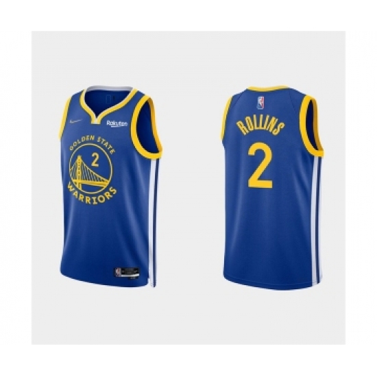 Mens Golden State Warriors #2 Ryan Rollins 2022 Royal Stitched Basketball Jersey - Ujersey