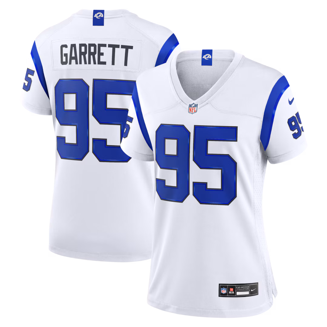 Women's Los Angeles Rams Myles Garrett Nike Fearsome White Game Jersey - Ujersey