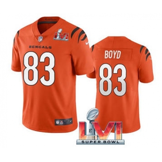 Men's Cincinnati Bengals #83 Tyler Boyd Orange 2022 Super Bowl LVI Vapor Limited Stitched Jersey - Ujersey