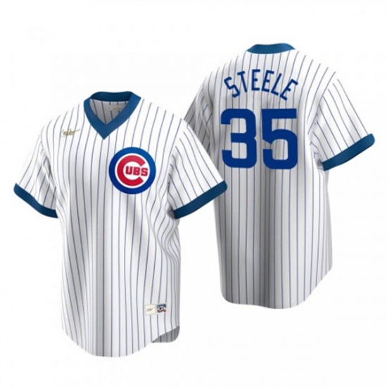 Men's Chicago Cubs #35 Justin Steele Nike White Pullover Cooperstown Jersey - Ujersey