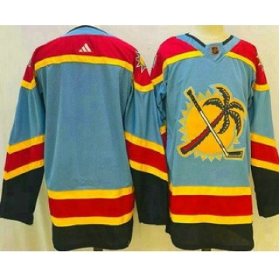 Men's Florida Panthers Blank Blue 2022 Reverse Retro Authentic Jersey - Ujersey