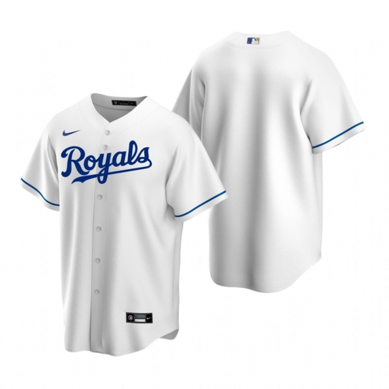 Men's Nike Kansas City Royals Blank White Home Stitched Baseball Jersey - Ujersey