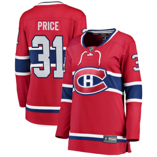 Women's Montreal Canadiens #31 Carey Price Authentic Red Home Fanatics Branded Breakaway NHL Jersey - Ujersey