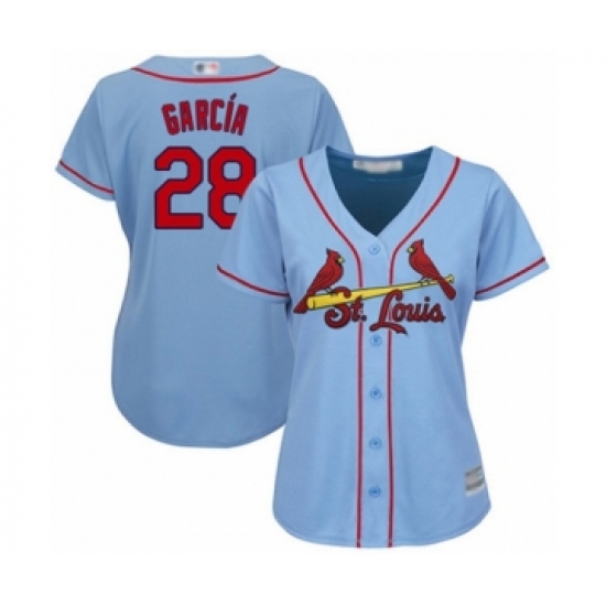 Women's St. Louis Cardinals #28 Adolis Garcia Authentic Light Blue Alternate Cool Base Baseball Player Jersey - Ujersey