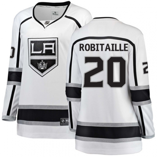 Women's Los Angeles Kings #20 Luc Robitaille Authentic White Away Fanatics Branded Breakaway NHL Jersey - Ujersey