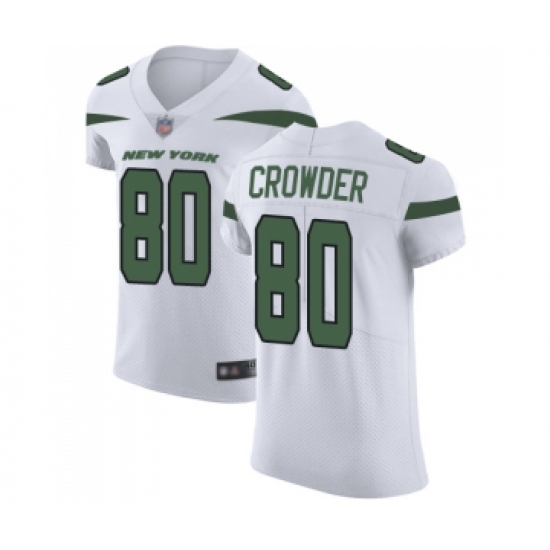 Men's New York Jets #80 Jamison Crowder White Vapor Untouchable Elite Player Football Jersey - Ujersey