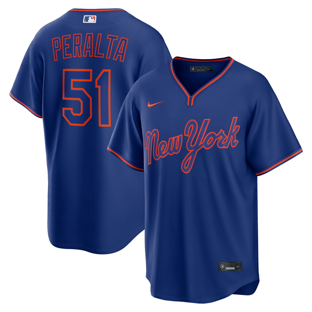 Men's New York Mets Freddy Peralta Nike Royal Alternate Replica Jersey - Ujersey