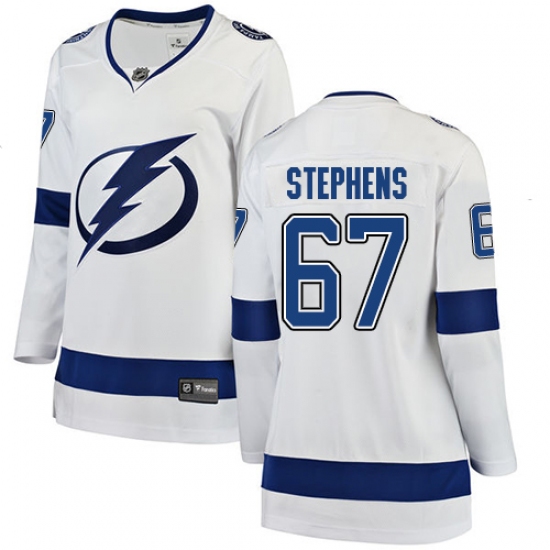 Women's Tampa Bay Lightning #67 Mitchell Stephens Fanatics Branded White Away Breakaway NHL Jersey - Ujersey