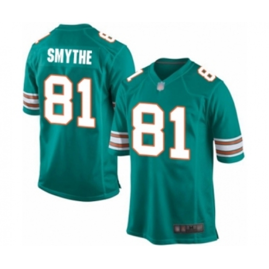 Men's Miami Dolphins #81 Durham Smythe Game Aqua Green Alternate Football Jersey - Ujersey