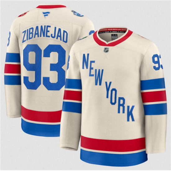 Men's New York Rangers #93 Mika Zibanejad Cream 2026 Winter Classic Stitched Hockey Jersey - Ujersey