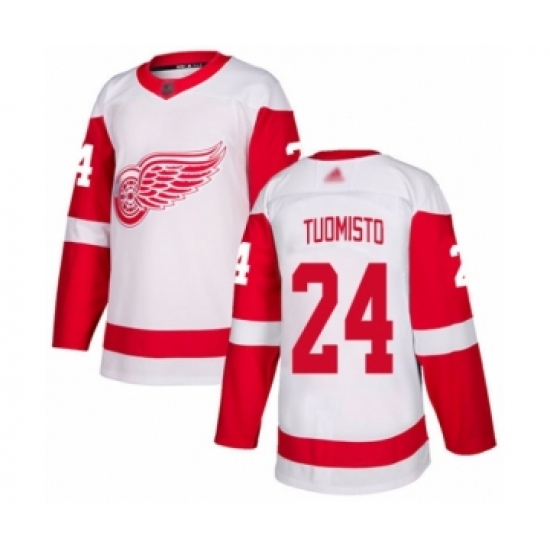 Youth Detroit Red Wings #24 Antti Tuomisto Authentic White Away Hockey Jersey - Ujersey