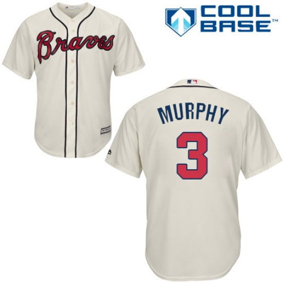 Youth Majestic Atlanta Braves #3 Dale Murphy Authentic Cream Alternate 2 Cool Base MLB Jersey - Ujersey