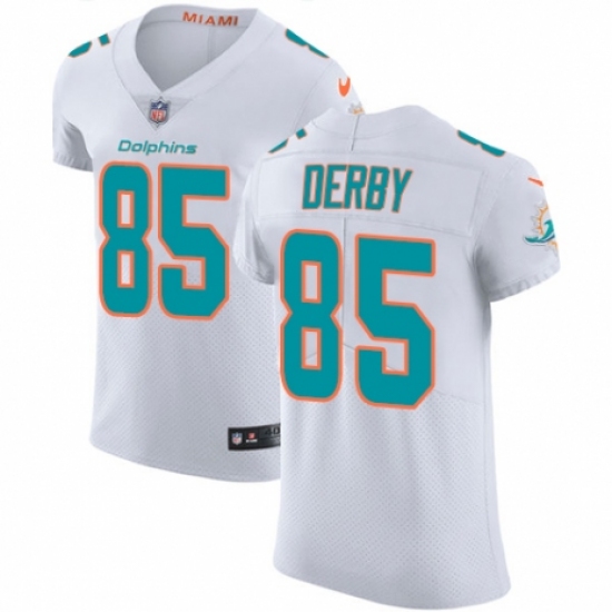 Men's Nike Miami Dolphins #85 A.J. Derby White Vapor Untouchable Elite Player NFL Jersey - Ujersey