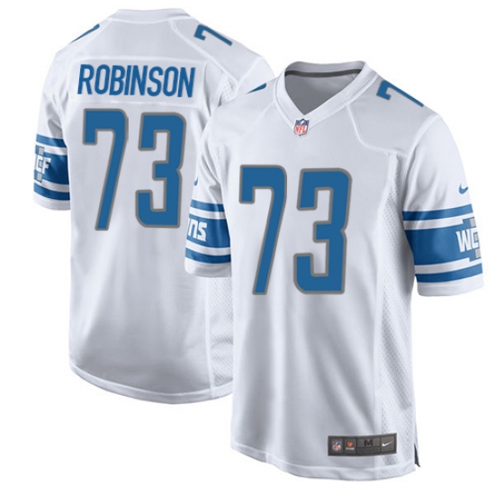 Men's Nike Detroit Lions #73 Greg Robinson Game White NFL Jersey - Ujersey