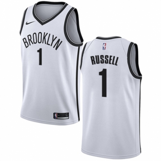 Youth Nike Brooklyn Nets #1 D'Angelo Russell Swingman White NBA Jersey - Association Edition - Ujersey