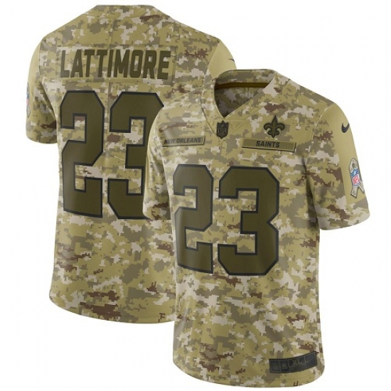Youth Nike New Orleans Saints #23 Marshon Lattimore Limited Camo 2018 Salute to Service NFL Jersey - Ujersey