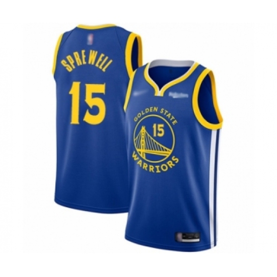 Women's Golden State Warriors #15 Latrell Sprewell Swingman Royal Finished Basketball Jersey - Icon Edition - Ujersey
