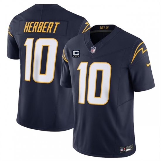 Men's Los Angeles Chargers #10 Justin Herbert Navy 2024 F.U.S.E. With 4-Star C Vapor Untouchable Limited Stitched Jersey - Ujersey
