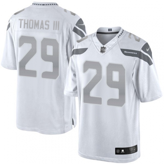 Men's Nike Seattle Seahawks #29 Earl Thomas III Limited White Platinum NFL Jersey - Ujersey