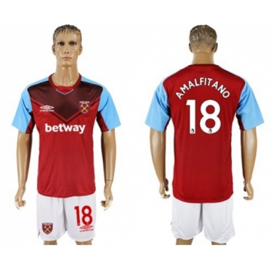 West Ham United #18 Amalfitano Home Soccer Club Jersey