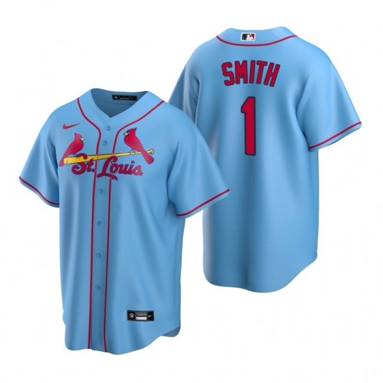 Men's Nike St. Louis Cardinals #1 Ozzie Smith Light Blue Alternate Stitched Baseball Jersey - Ujersey