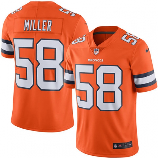 Youth Nike Denver Broncos #58 Von Miller Elite Orange Rush Vapor Untouchable NFL Jersey - Ujersey