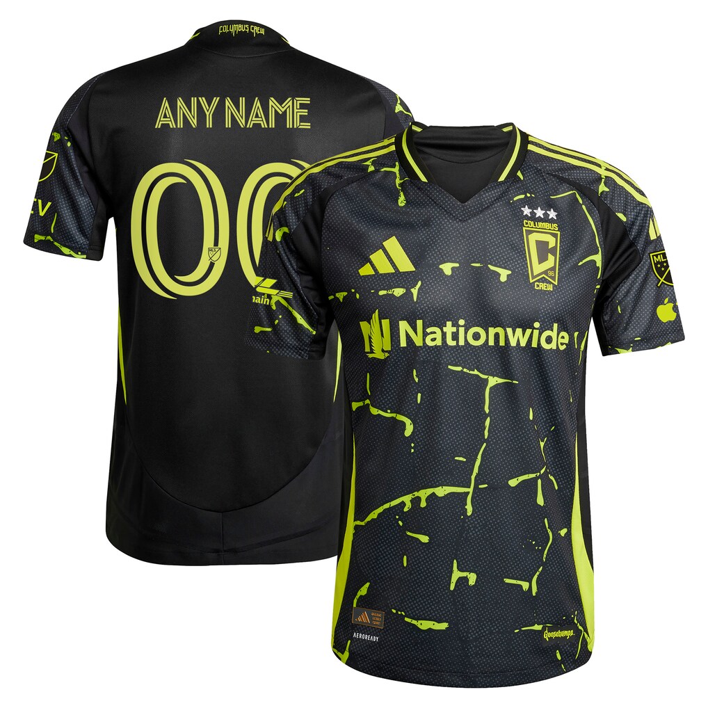 Men's Columbus Crew adidas Black 2025 The Goosebumps Kit Authentic Custom Jersey - Ujersey