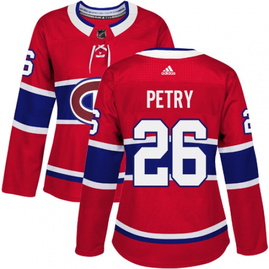Women's Adidas Montreal Canadiens #26 Jeff Petry Authentic Red Home NHL Jersey - Ujersey