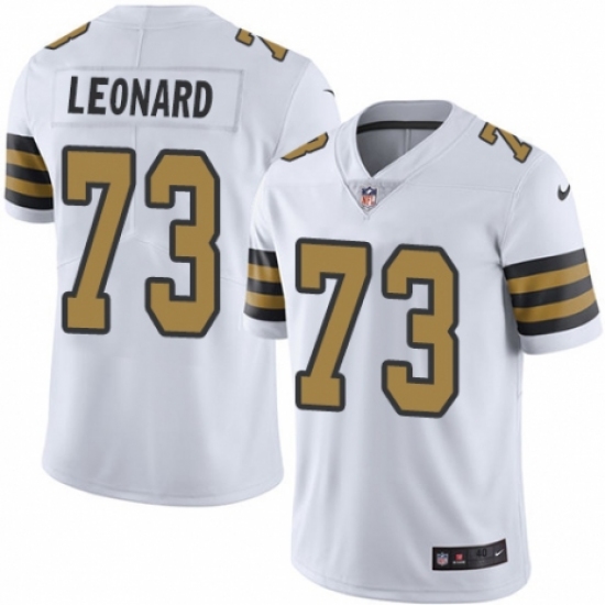 Men's Nike New Orleans Saints #73 Rick Leonard Limited White Rush Vapor Untouchable NFL Jersey - Ujersey