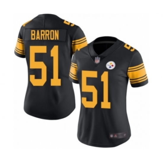 Women's Pittsburgh Steelers #51 Mark Barron Limited Black Rush Vapor Untouchable Football Jersey - Ujersey