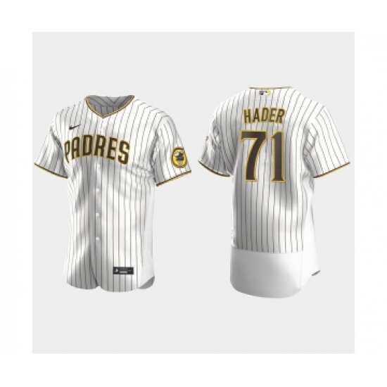 Mens San Diego Padres #71 Josh Hader White Brown Pinstripe Home FlexBase Player Jersey - Ujersey