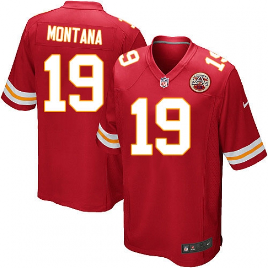 Men's Nike Kansas City Chiefs #19 Joe Montana Game Red Team Color NFL Jersey - Ujersey