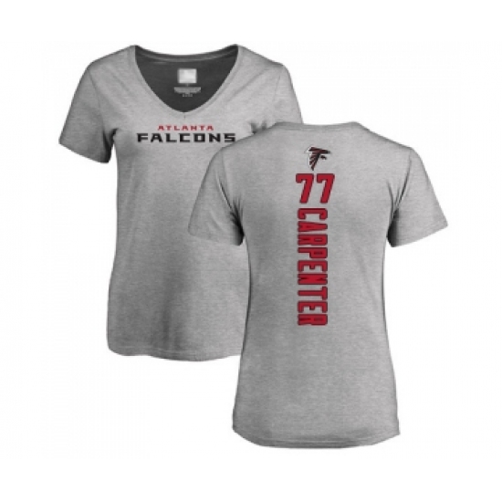 Football Women's Atlanta Falcons #77 James Carpenter Ash Backer T-Shirt - Ujersey
