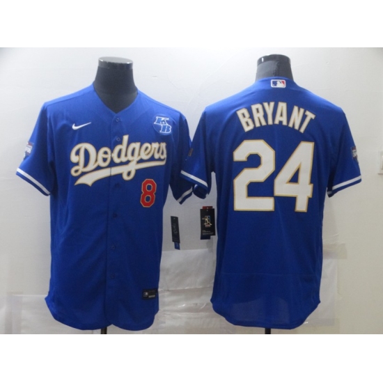 Men's Nike Los Angeles Dodgers #24 Kobe Bryant Blue Elite Champions Authentic Jersey - Ujersey