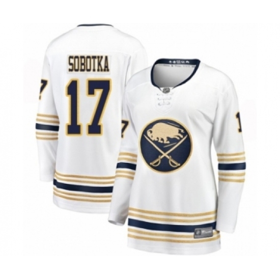 Women's Buffalo Sabres #17 Vladimir Sobotka Fanatics Branded White 50th Season Breakaway Hockey Jersey - Ujersey