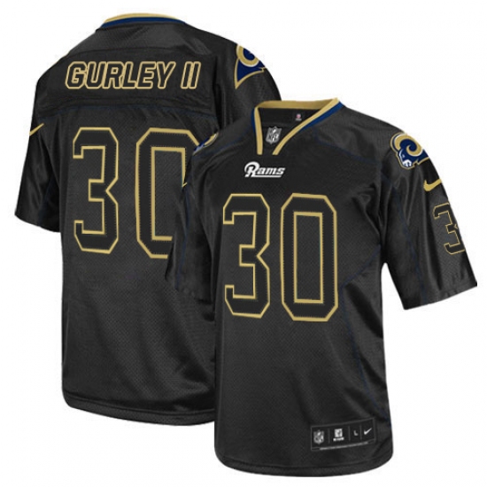 Men's Nike Los Angeles Rams #30 Todd Gurley Elite Lights Out Black NFL Jersey - Ujersey