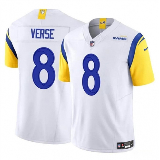 Men's Los Angeles Rams #8 Jared Verse White 2024 Draft F.U.S.E. Vapor Untouchable Football Stitched Jersey - Ujersey